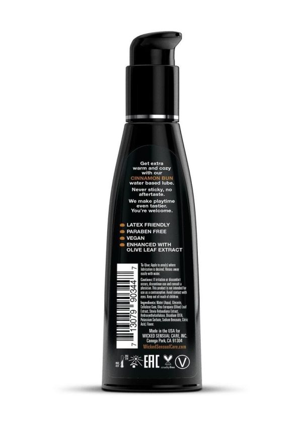 Wicked Aqua Water Based Flavored Lubricant Cinnamon Bun 4 Ounce - Image 2