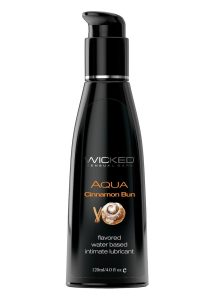 Wicked Aqua Water Based Flavored Lubricant Cinnamon Bun 4 Ounce