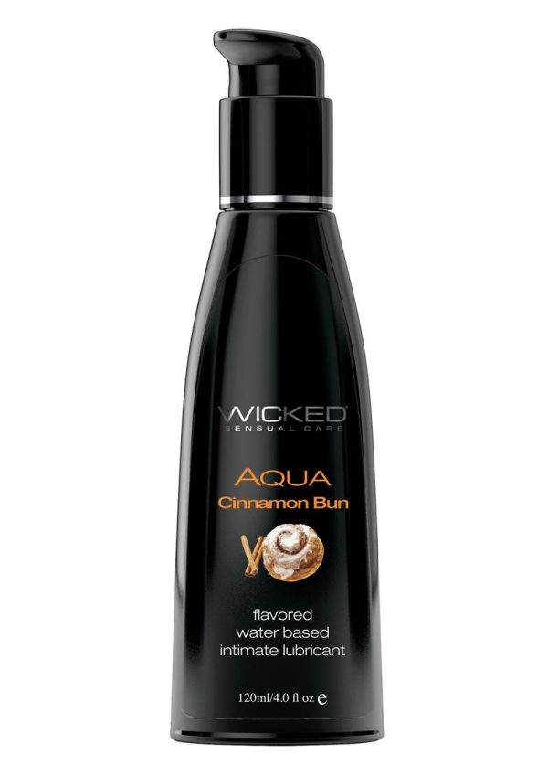 Wicked Aqua Water Based Flavored Lubricant Cinnamon Bun 4 Ounce