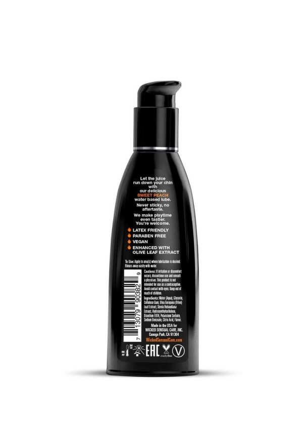 Wicked Aqua Flavored Water Based Lubricant Sweet Peach 2 Ounce - Image 2