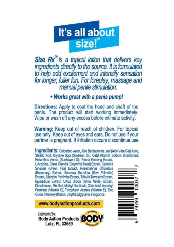 Size RX Penile Enhancement Lotion 4.5 Ounce - Image 2