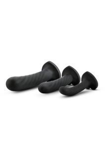 Temptasia Twist Silicone Dildo Kit (Set of 3) - Black