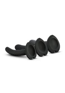 Temptasia Twist Silicone Dildo Kit (Set of 3) - Black