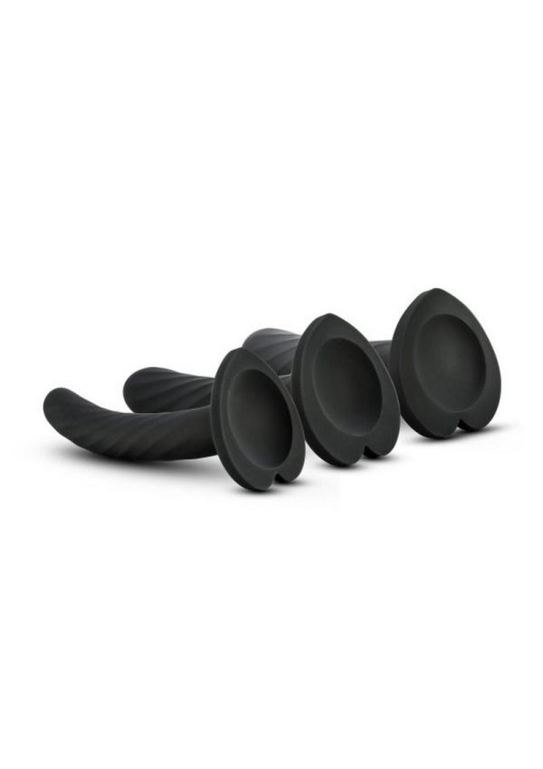 Temptasia Twist Silicone Dildo Kit (Set of 3) - Black