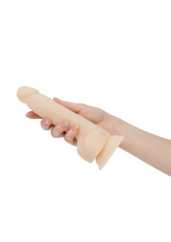 Naked Addiction Silicone Rechargeable Vibrating and Rotating Dildo 8in - Vanilla