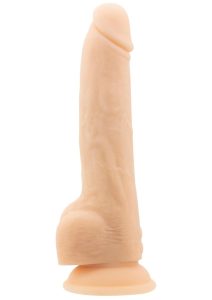 Naked Addiction Silicone Rechargeable Thrusting Dildo with Remote Control 9in - Vanilla