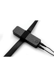 Strap U Power Pegger Silicone Vibrating Double Pleasure 6.5in Dildo with Harness and Wired Remote Control - Black