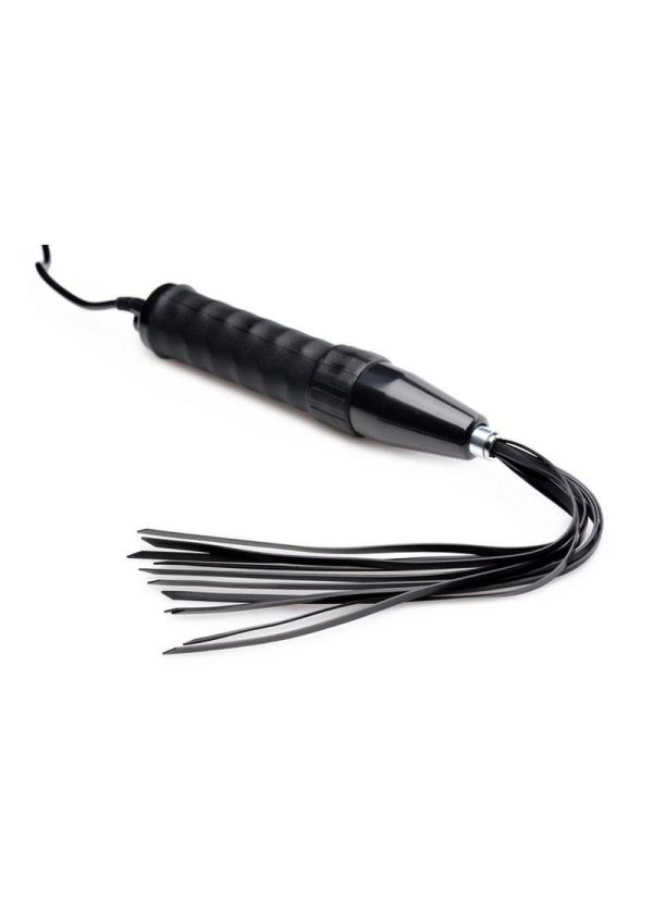 Zeus Electrosex Twilight E-Stim Silicone Flogger - Black