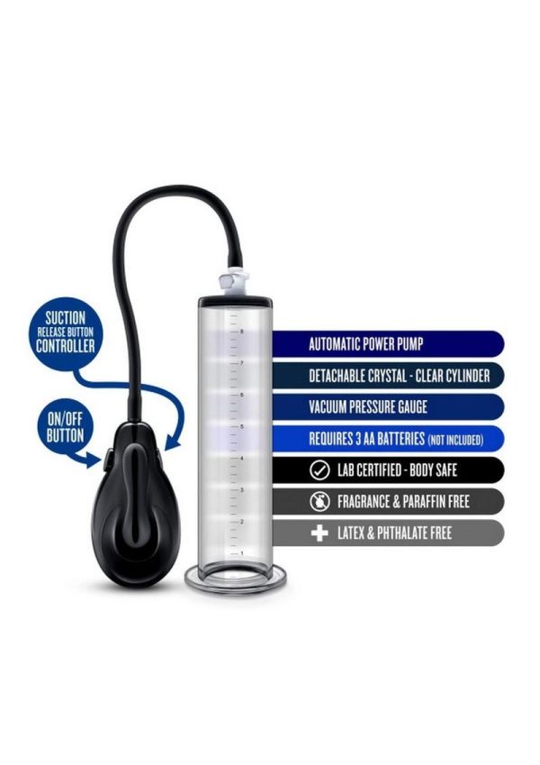 Performance VX9 Auto Penis Pump 9in - Clear