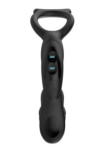 Nexus Simul8 Prostate Edition Rechargeable Silicone Vibrating Dual Motor Anal Cock And Ball Toy - Black