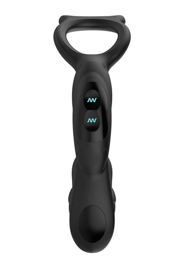 Nexus Simul8 Prostate Edition Rechargeable Silicone Vibrating Dual Motor Anal Cock And Ball Toy - Black