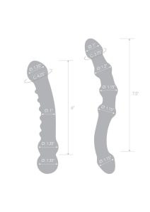 Glas Double Pleasure Glass Dildo Set (2 Piece) - Clear/Pink