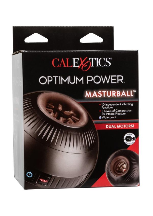 Optimum Power Masturball Rechargeable Vibrating Masturbator - General Orifice - Black