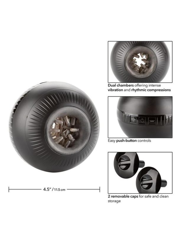 Optimum Power Masturball Rechargeable Vibrating Masturbator - General Orifice - Black