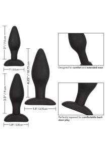 Silicone Anal Exerciser Anal Plug Set (3 Per Set) - Black