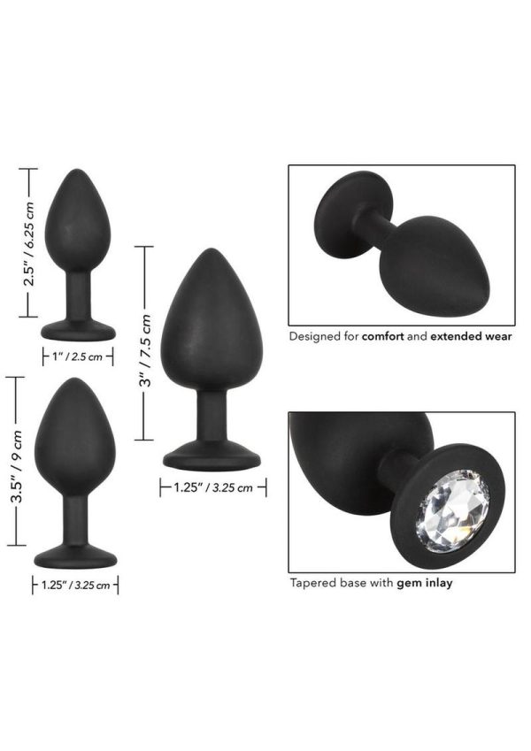 Silicone Gem Anal Kit Silicone Waterproof Black