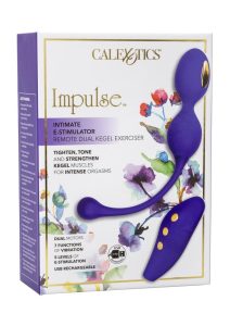Impulse Intimate E-stimulator Silicone Rechargeable Dual Kegel Balls with Remote Control - Purple