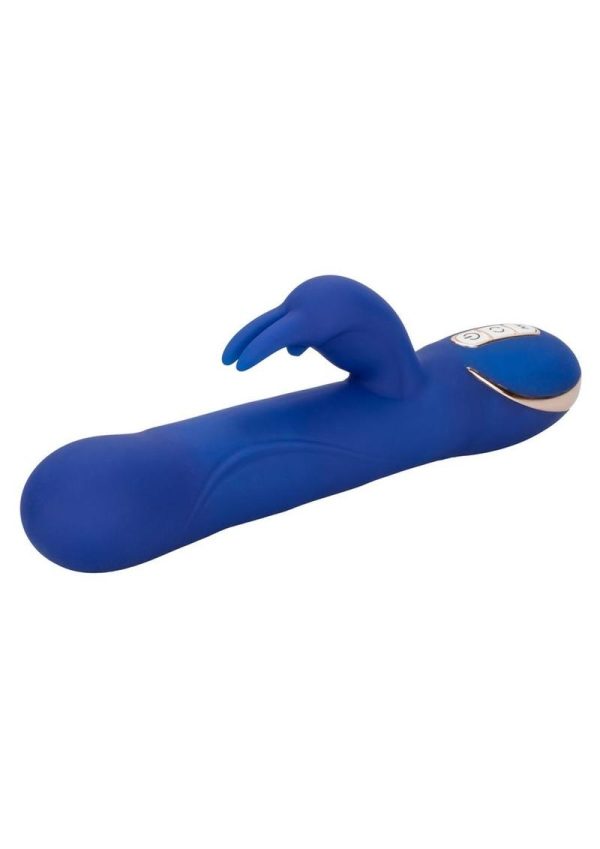 Jack Rabbit Signature Silicone Rotating Beaded Rabbit Vibrator Multi Function USB Rechargeable - Blue