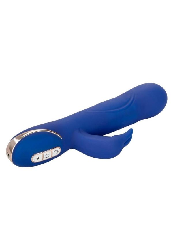 Jack Rabbit Signature Silicone Rotating Beaded Rabbit Vibrator Multi Function USB Rechargeable - Blue