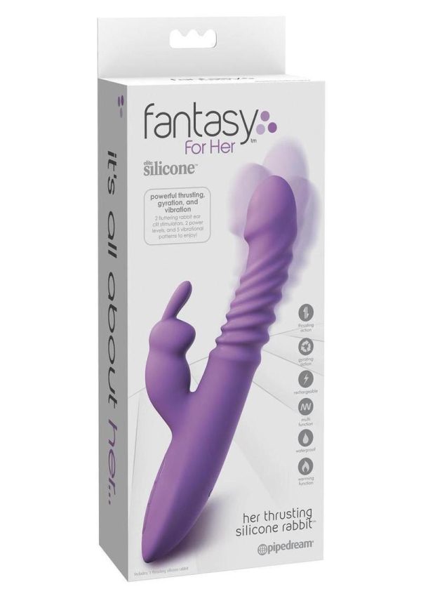 Fantasy For Her Thrusting Silicone Rabbit Vibrator - Purple