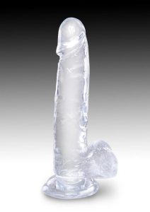 King Cock Clear Dildo with Balls 7in - Clear