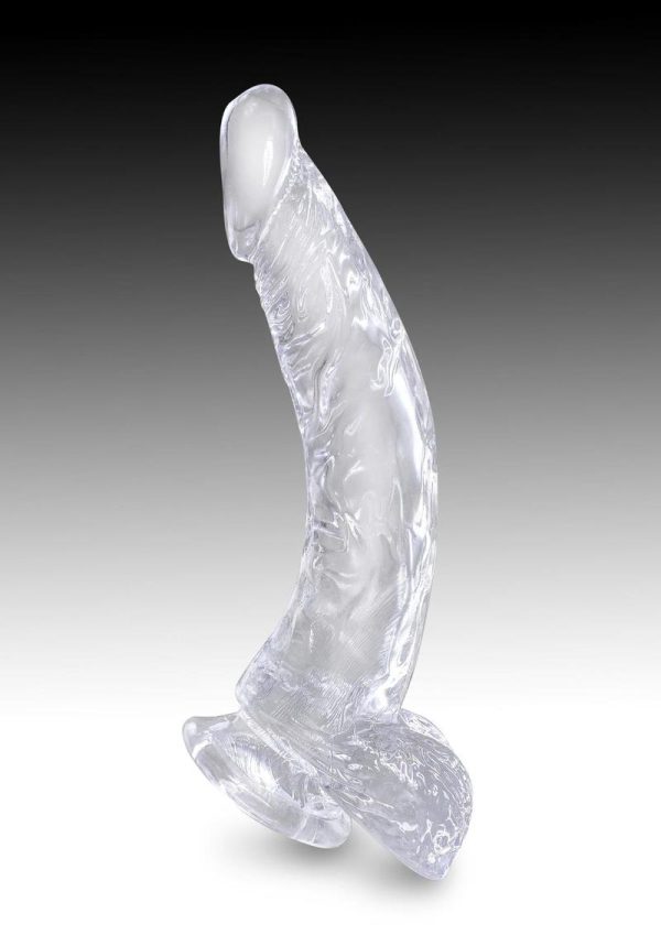 King Cock Clear Dildo with Balls 7.5in - Clear