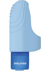 Fingerlicious Rechargeable Bullet with Silicone Finger Vibrator - Blue