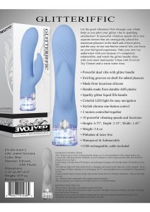 Glitteriffic Rechargeable Silicone Light-Up Rabbit Vibrator - Aqua