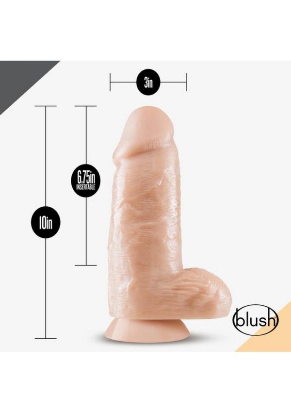 Dr. Skin Silver Collection Dr. Chubbs Dildo with Balls and Suction Cup 10in - Vanilla