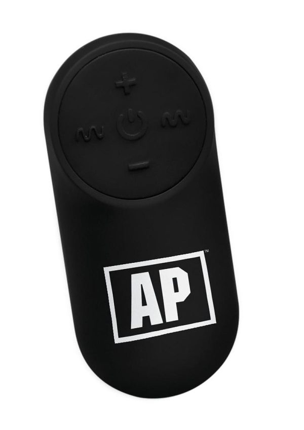 Alpha-Pro P-Milker Silicone Prostate Stimulator with Milking Bead and Remote Control - Black