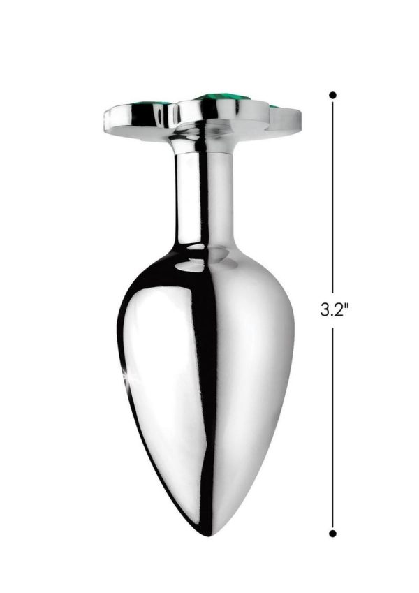 Booty Sparks Lucky Clover Gem Medium Anal Plug - Green