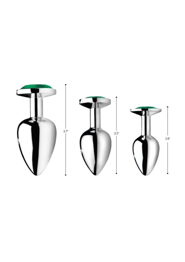 Booty Sparks Emerald Gem Anal Plug Set - Green