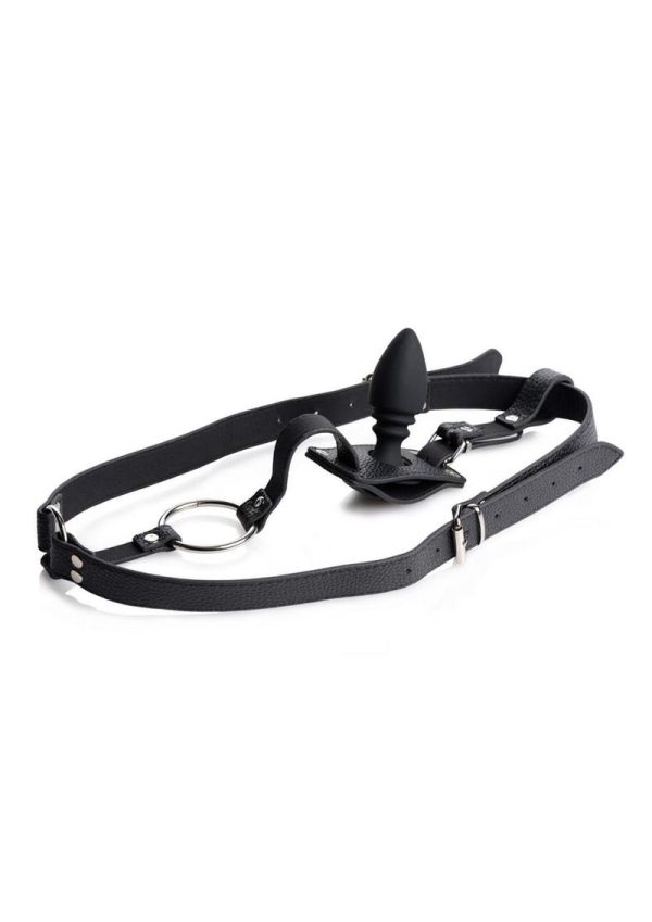 Strict Male Harness with Silicone Anal Plug - Black