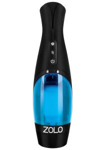 ZOLO Thrustbuster Rechargeable Vibrating Masturbator - Pussy - Blue/Black
