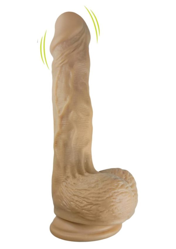 Skinsations Sidewinder Waves and Vibration Realistic Dildo with Remote Control 9in - Vanilla