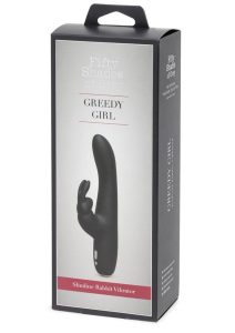 Fifty Shades of Grey Greedy Girl Rechargeable Slimline Rabbit Vibrator - Black