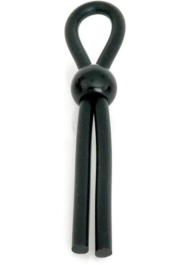 Boneyard Single Slide Cock Leash 2X Stretch Silicone Cock Tie - Black and Multicolor