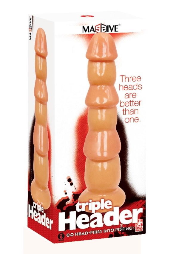 3 Dick Head Dildo - Vanilla