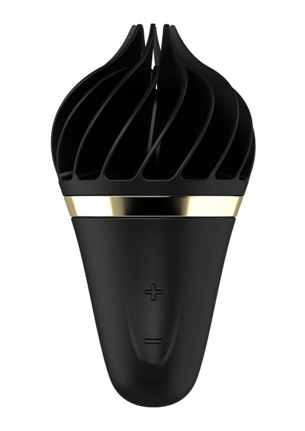 Satisfyer Sweet Treat Silicone Clitoral Vibrator - Black/Gold