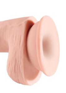 King Cock Plus Triple Density Dildo with Balls 5in - Vanilla