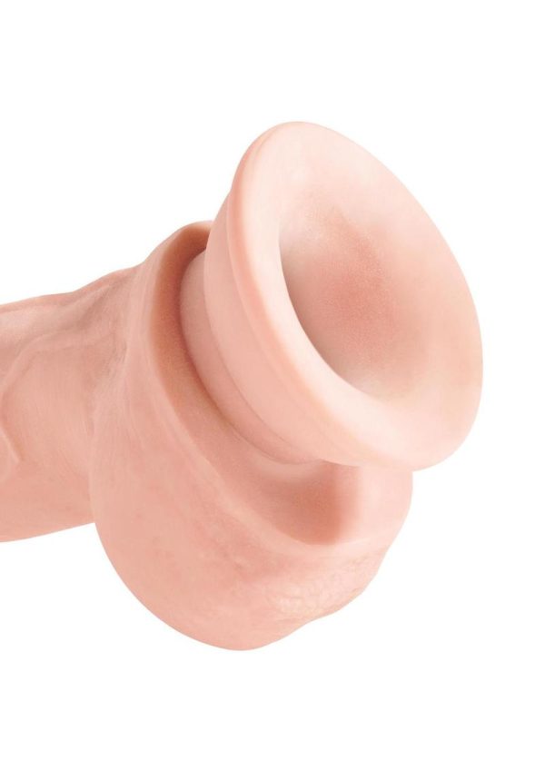 King Cock Plus Triple Density Dildo with Balls 8in - Vanilla
