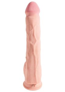 King Cock Plus Triple Density Dildo with Balls 12in - Vanilla