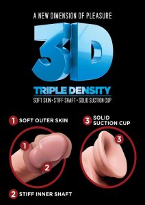 King Cock Plus Triple Density Dildo with Balls 12in - Vanilla