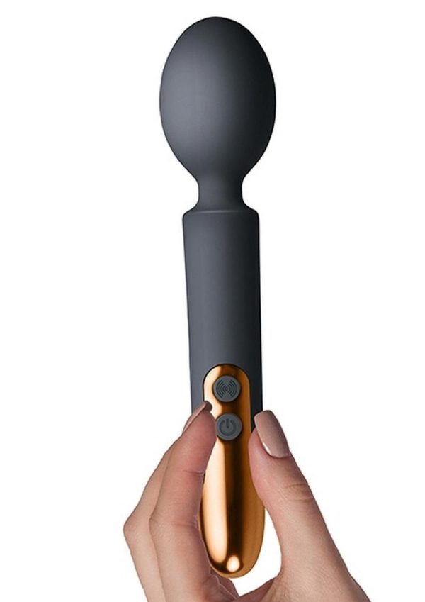 Oriel Rechargeable Silicone Wand Massager - Black