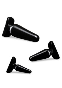 Anal Adventures Basic Butt Plug Kit 3 Sizes - Black