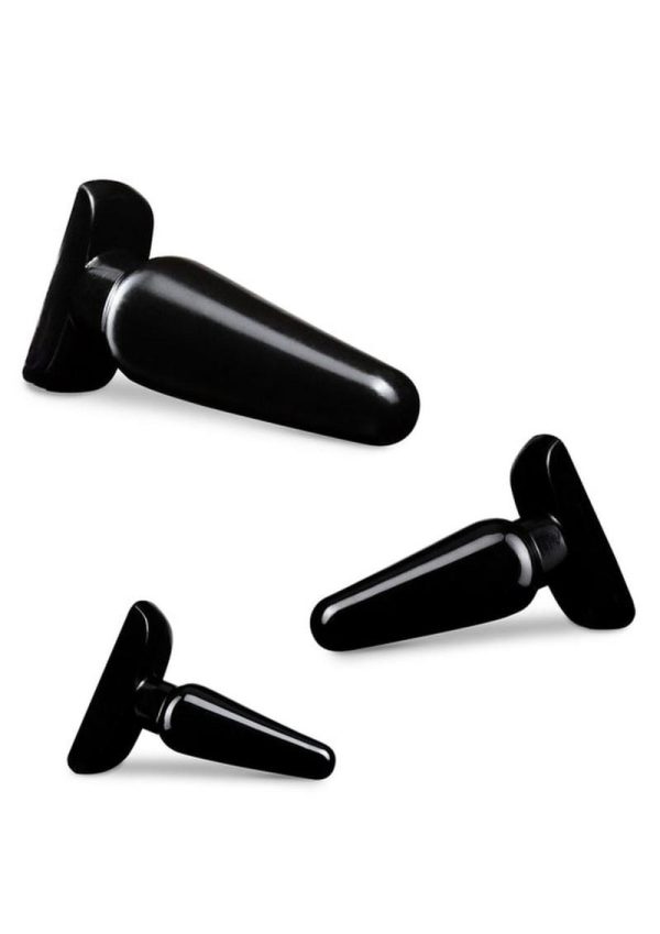 Anal Adventures Basic Butt Plug Kit 3 Sizes - Black