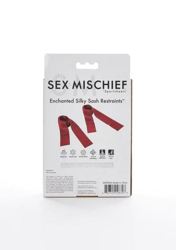 Sex and Mischief Enchanted Silky Sash Restraints - Red