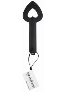 Sex and Mischief Shadow Heart Paddle 11.5in - Black