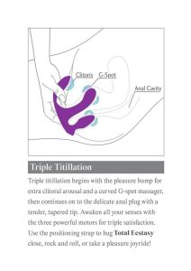 3Some Total Ecstasy Silicone Rechargeable Vibrator with Remote Control -  Purple