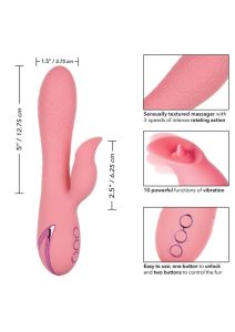 California Dreaming Pasadena Player Rechargeable Rotating Silicone Rabbit Vibrator - Pink